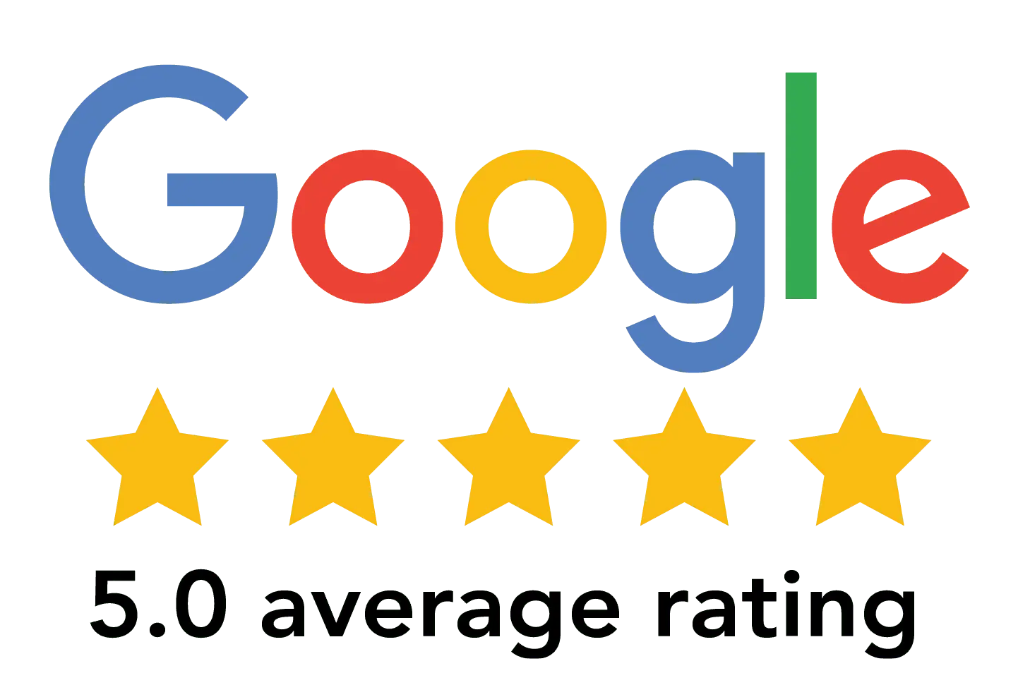 Google five-star review recognition banner